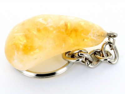 Citrine Tumble Stone Crystal Keyring